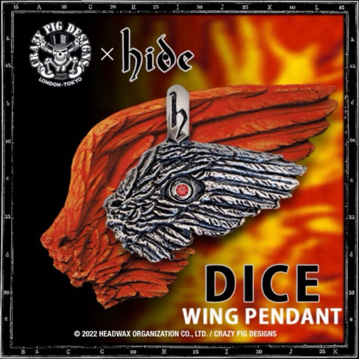 DICE WING PENDANT w/GARNET - Last 2 | クレイジーピッグ公式