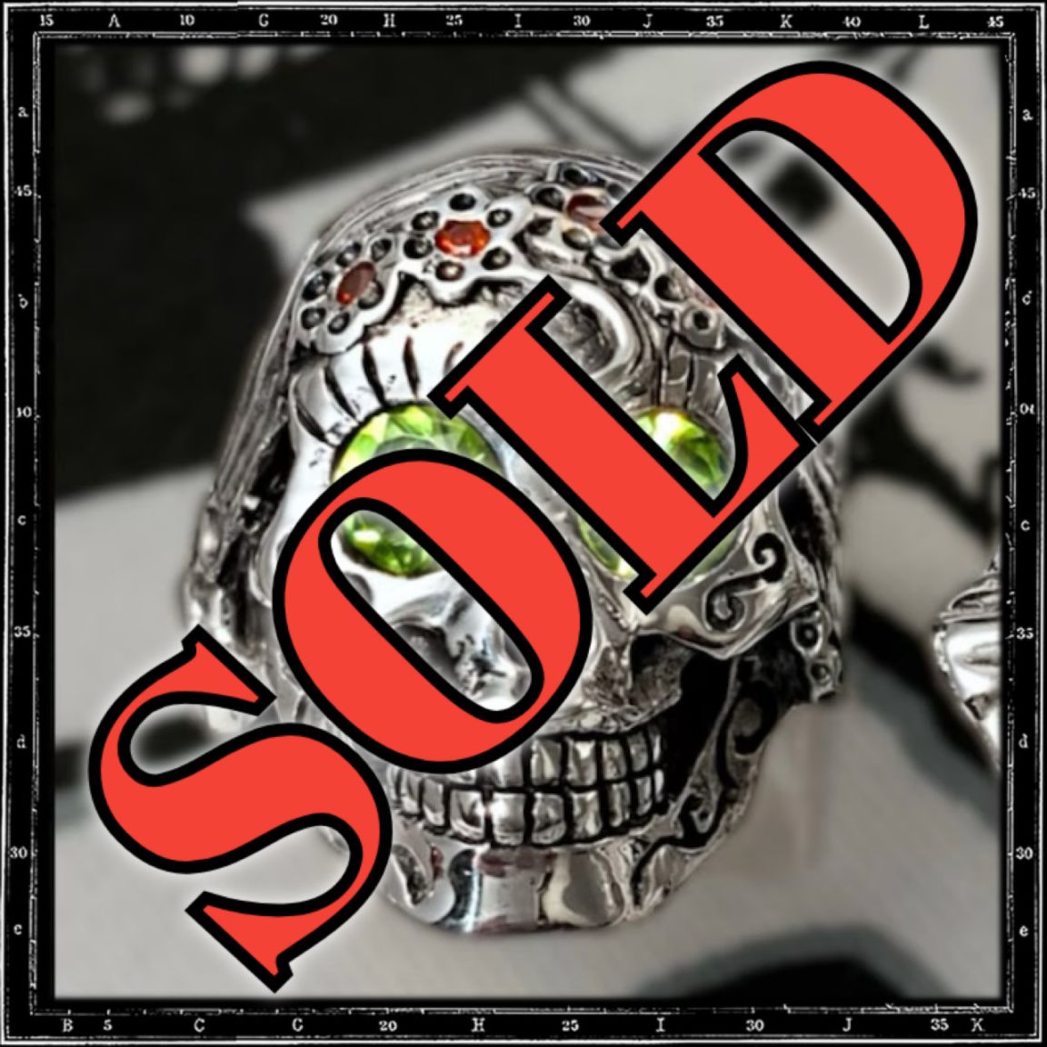 CUSTOM LA MUERTA MEXICAN SKULL RING