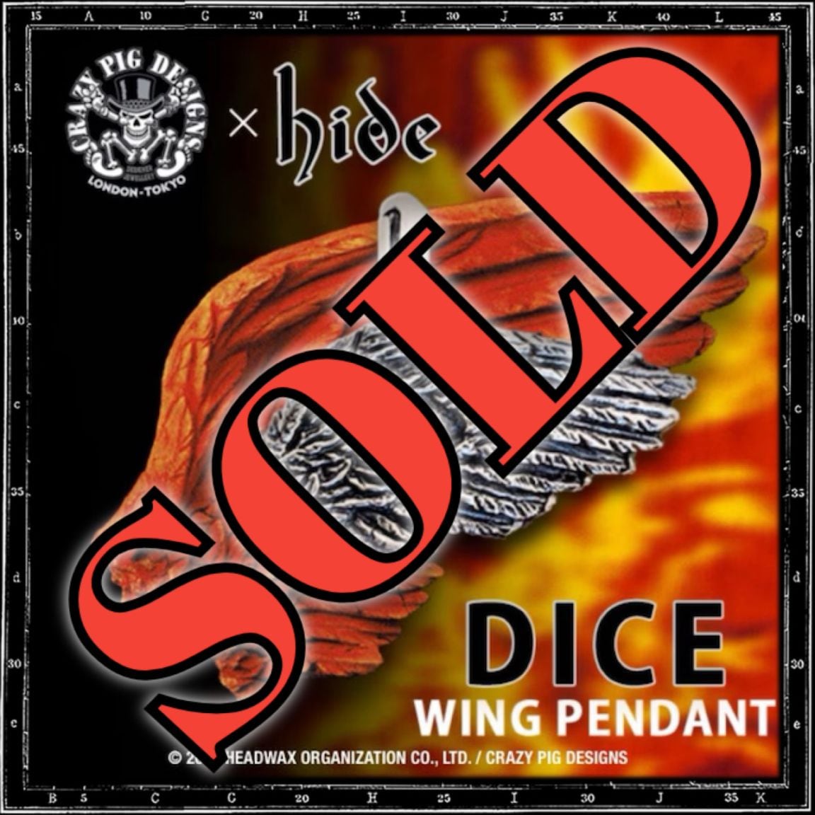 DICE WING PENDANT w/o GARNET - Last 1