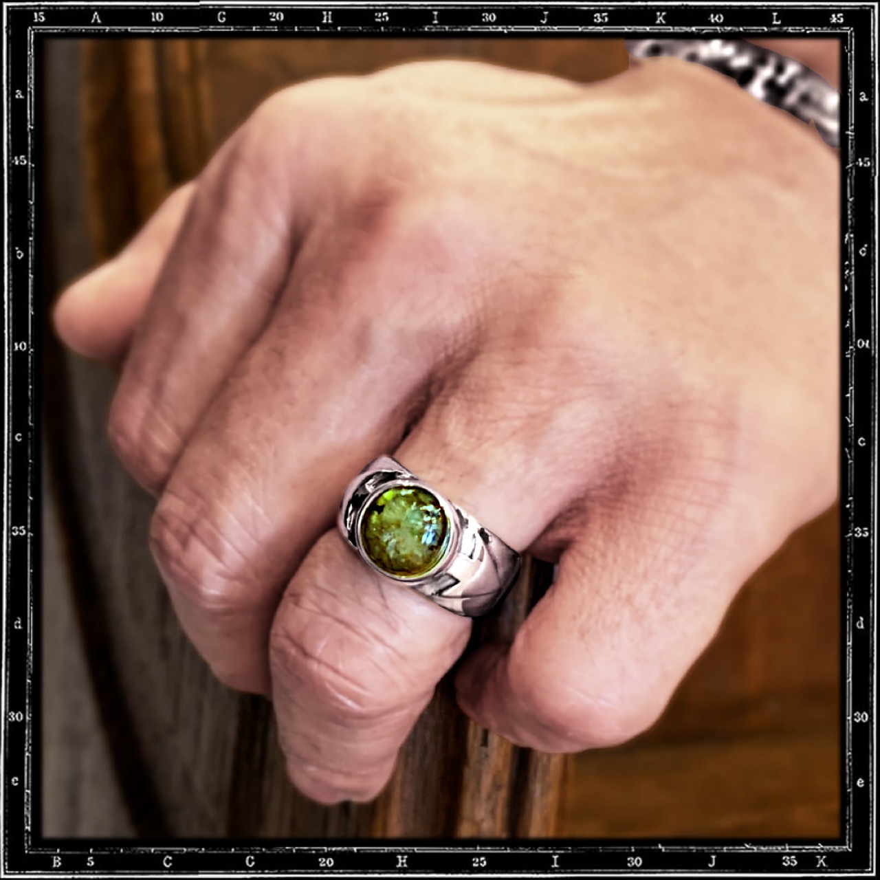 TWO ARROWS STONE RING (10mm)