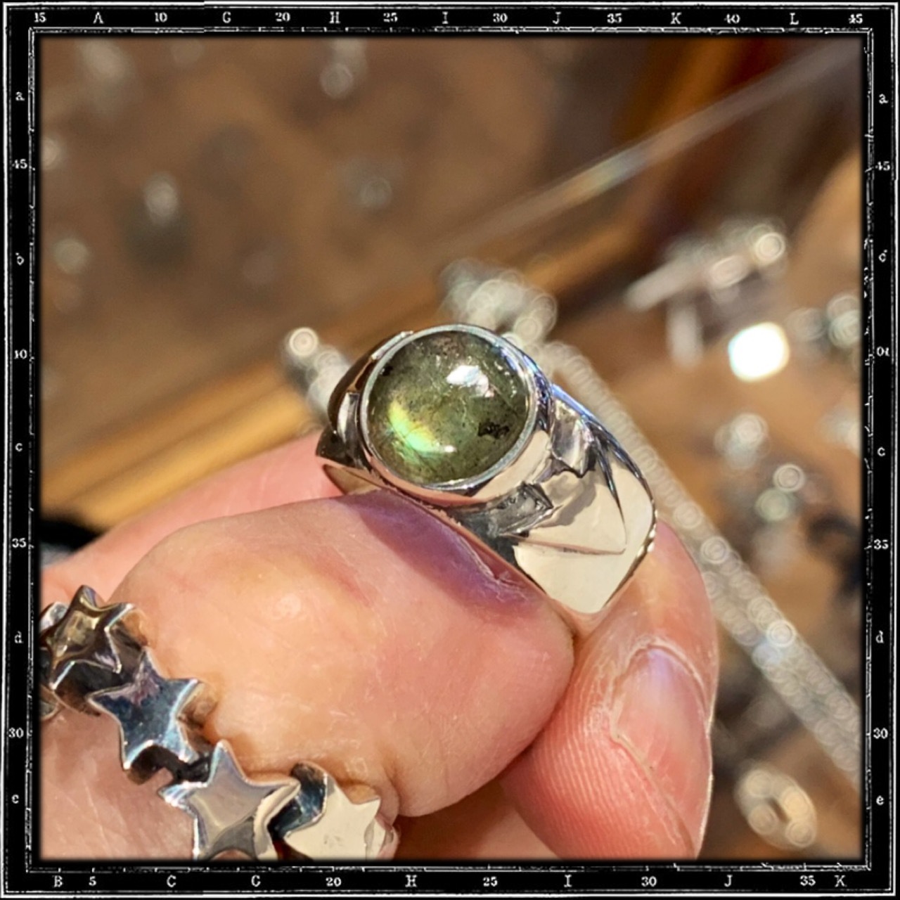 TWO ARROWS STONE RING (10mm)