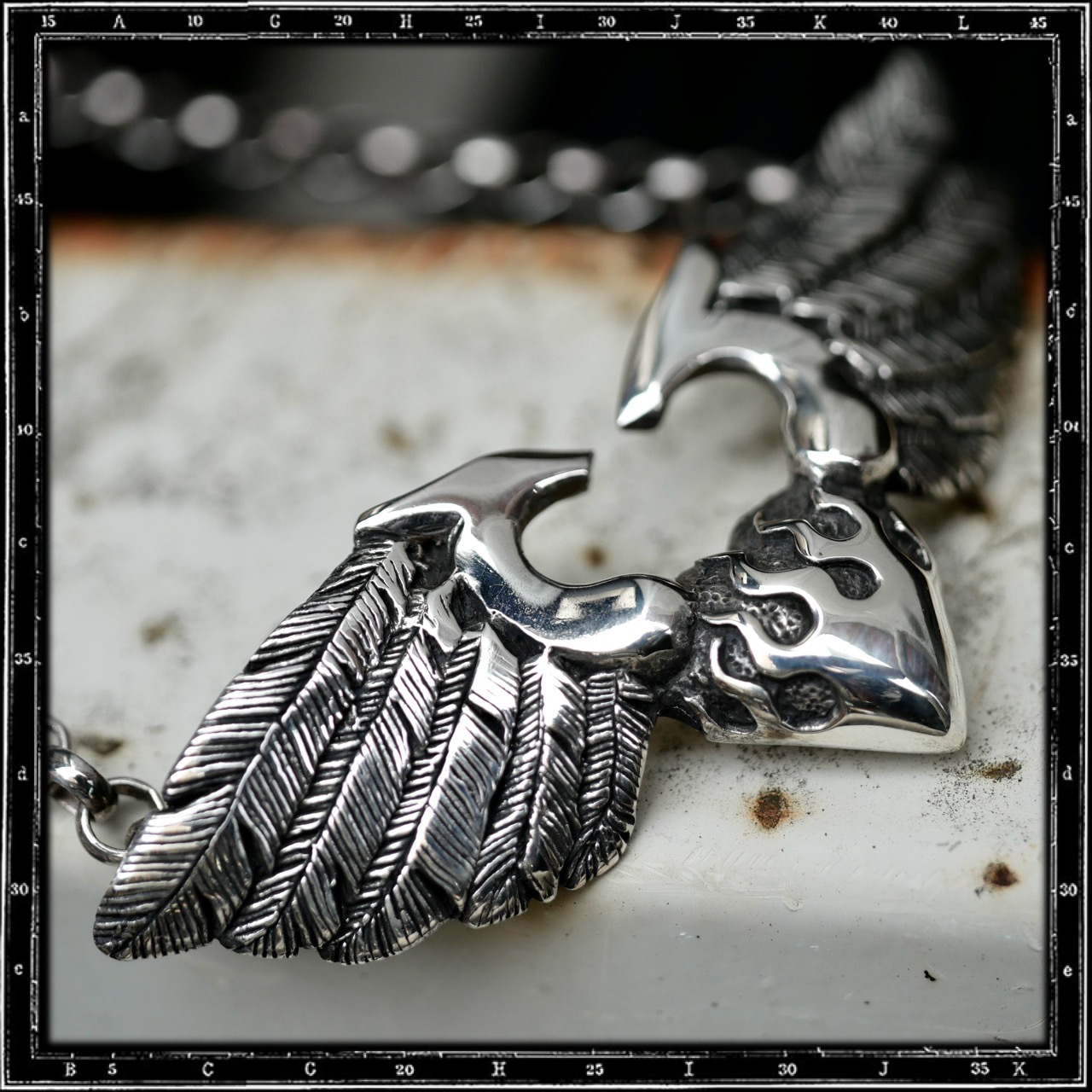 LARGE 3D HEART & WINGS NECKLACE