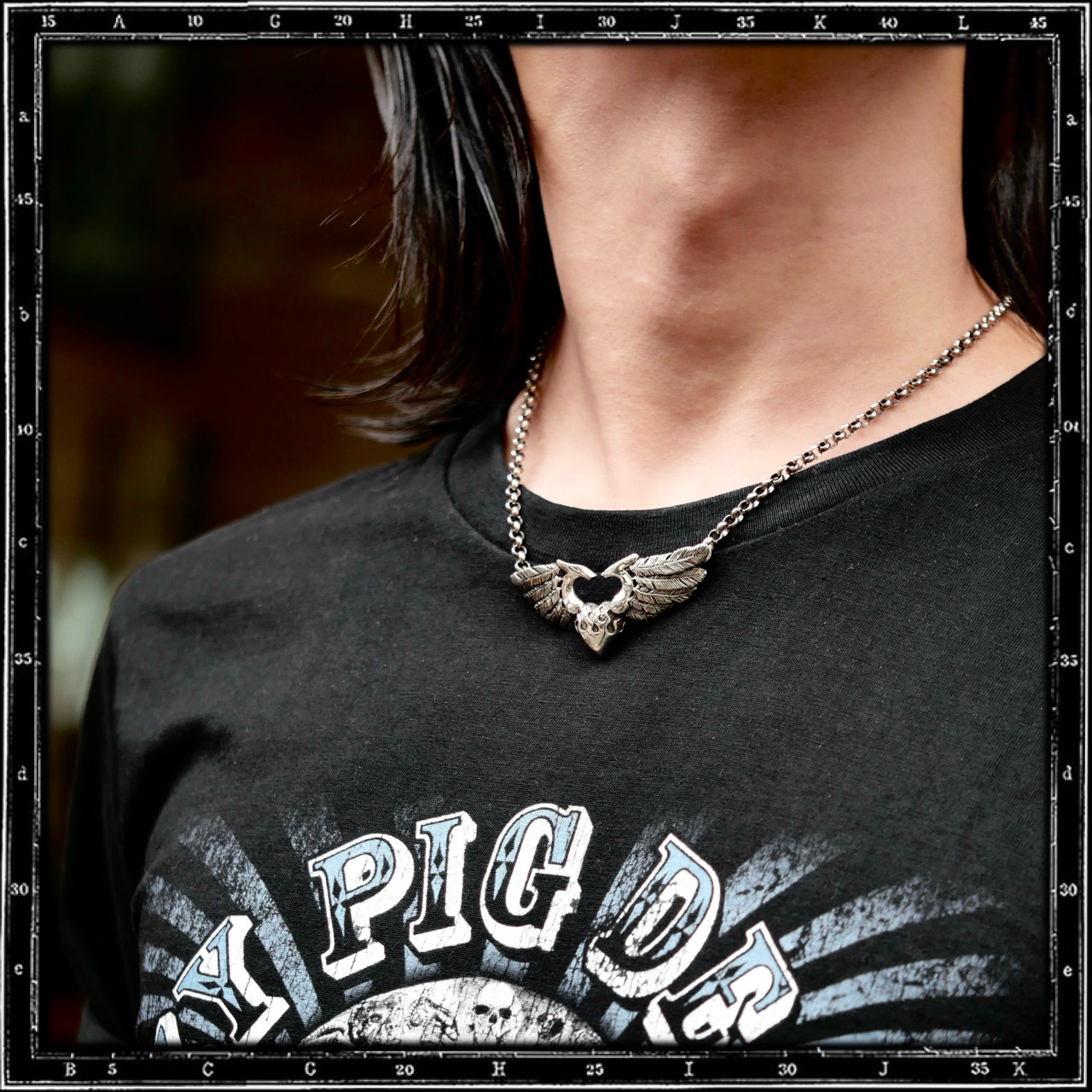 LARGE 3D HEART & WINGS NECKLACE
