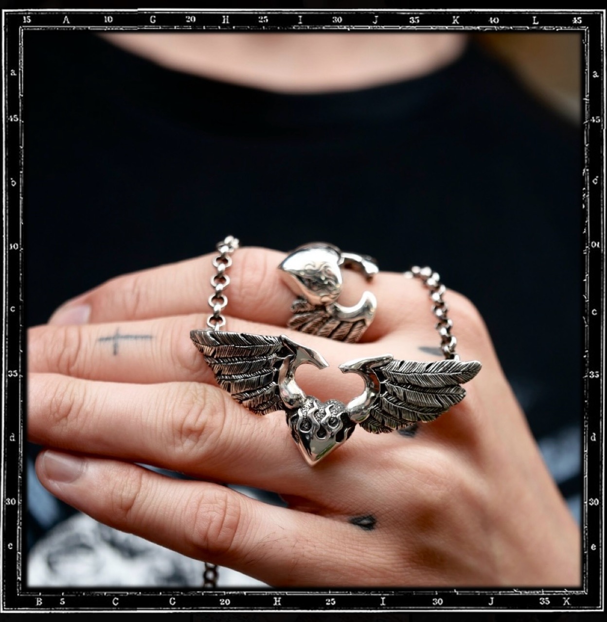 LARGE 3D HEART & WINGS NECKLACE