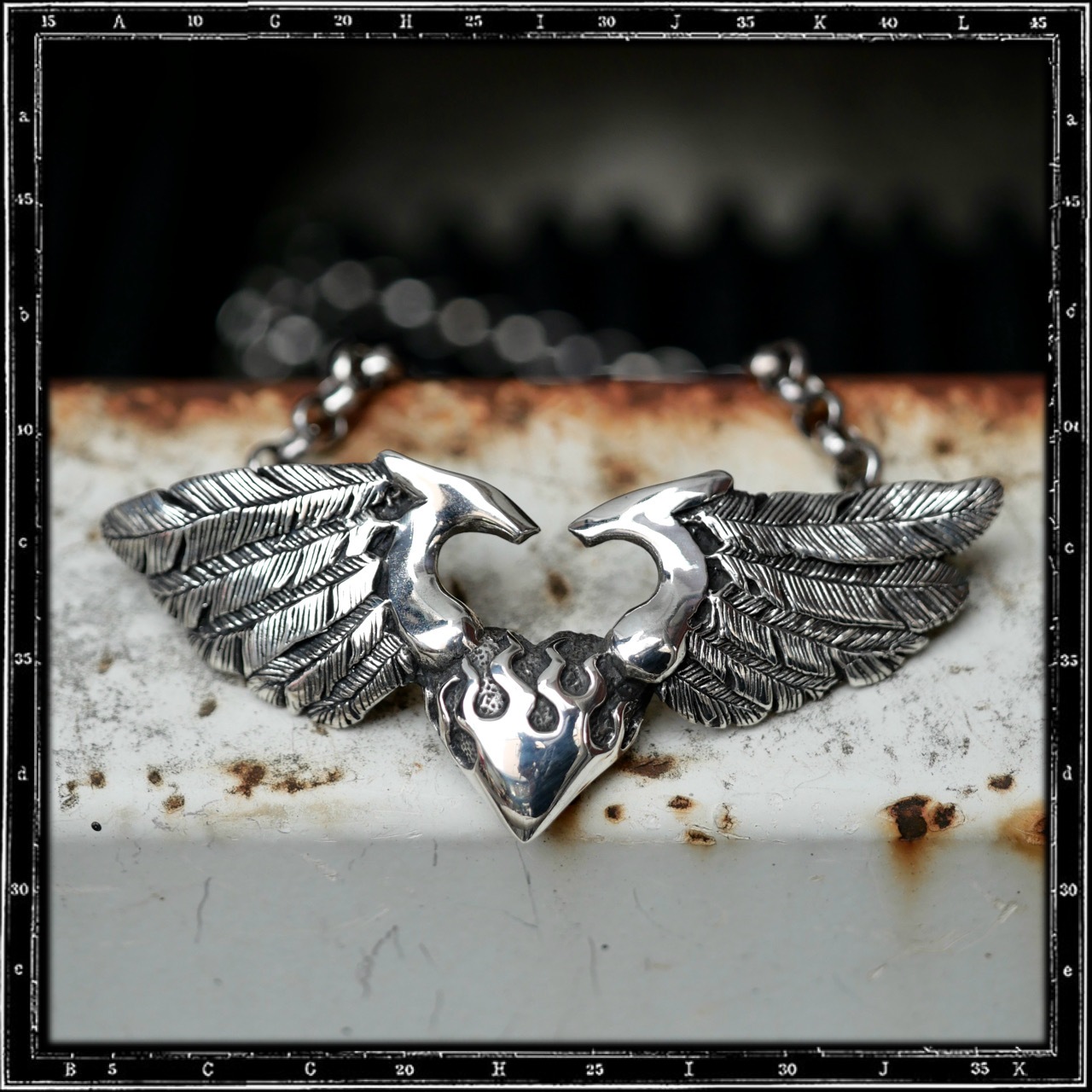 LARGE 3D HEART & WINGS NECKLACE
