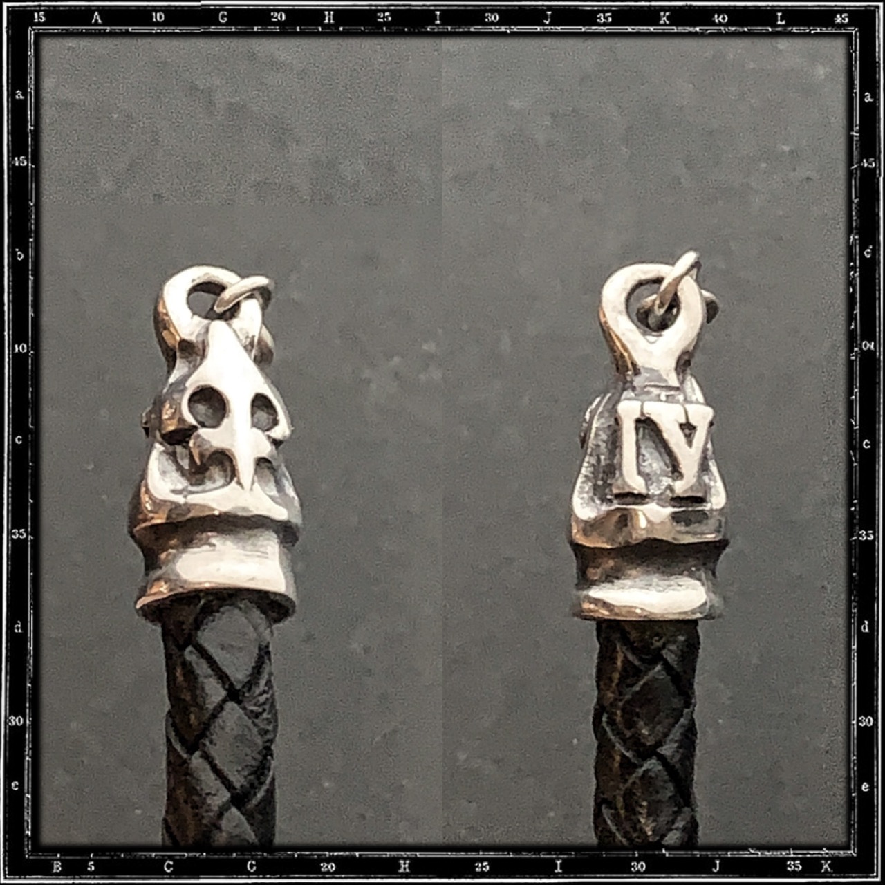 SINGLE SKULL BRAIDED LEATHER BRACELET