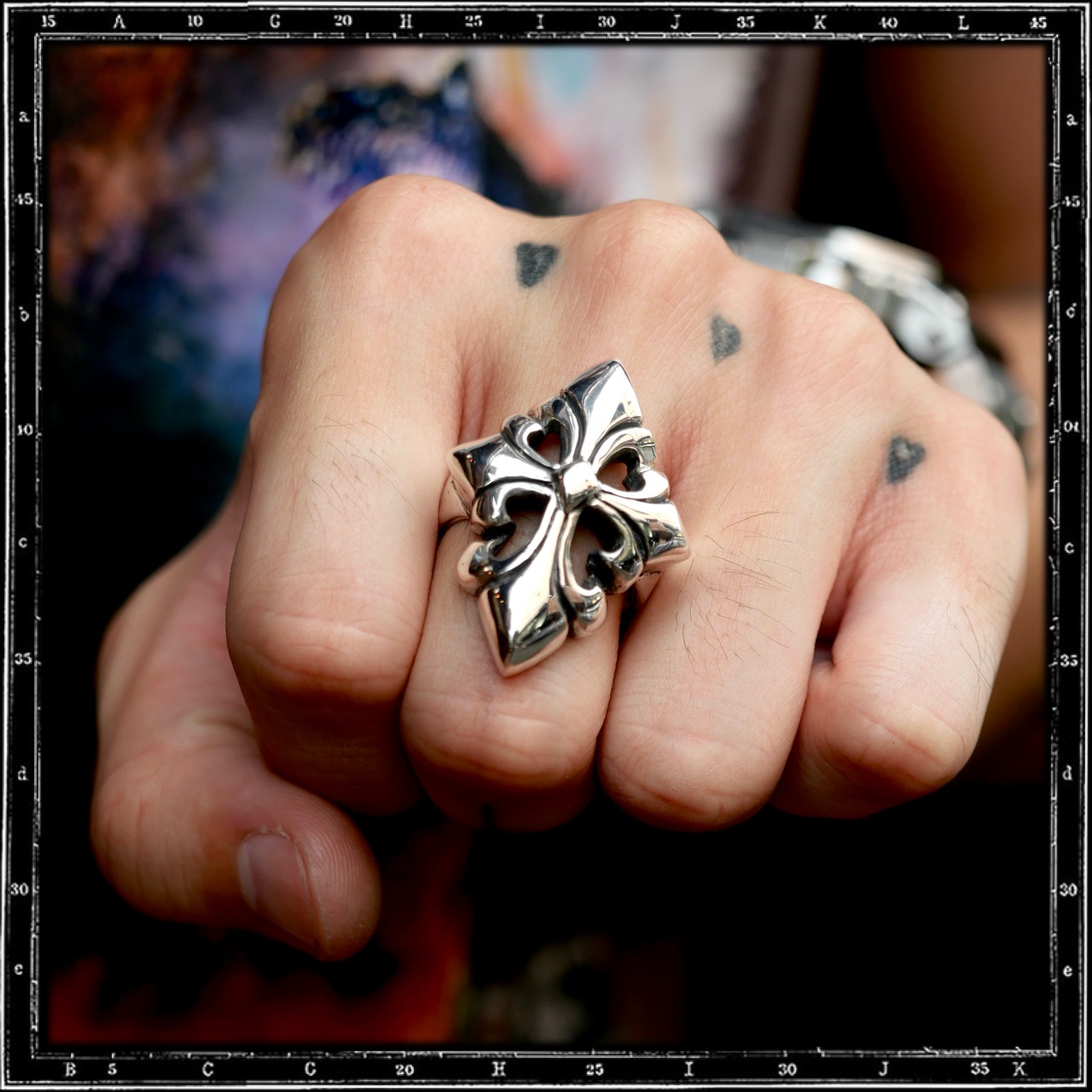 HEAVY TUDOR CROSS RING