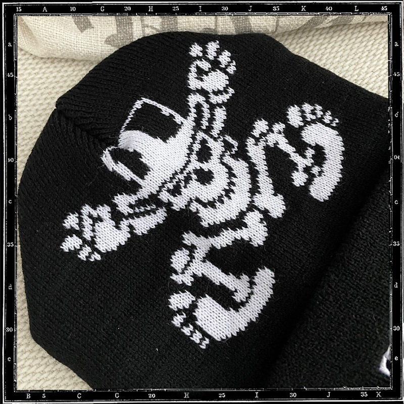 CRAZY PIG BLACK BEANIE CAP