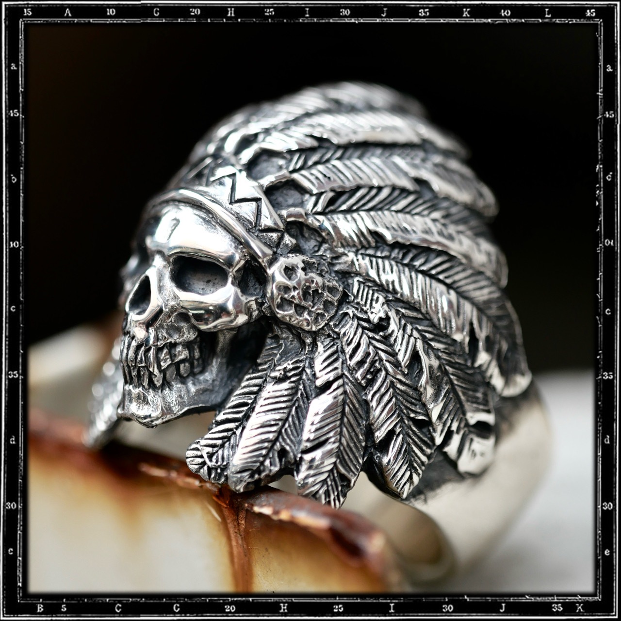 WOUNDED KNEE SKULL RING
