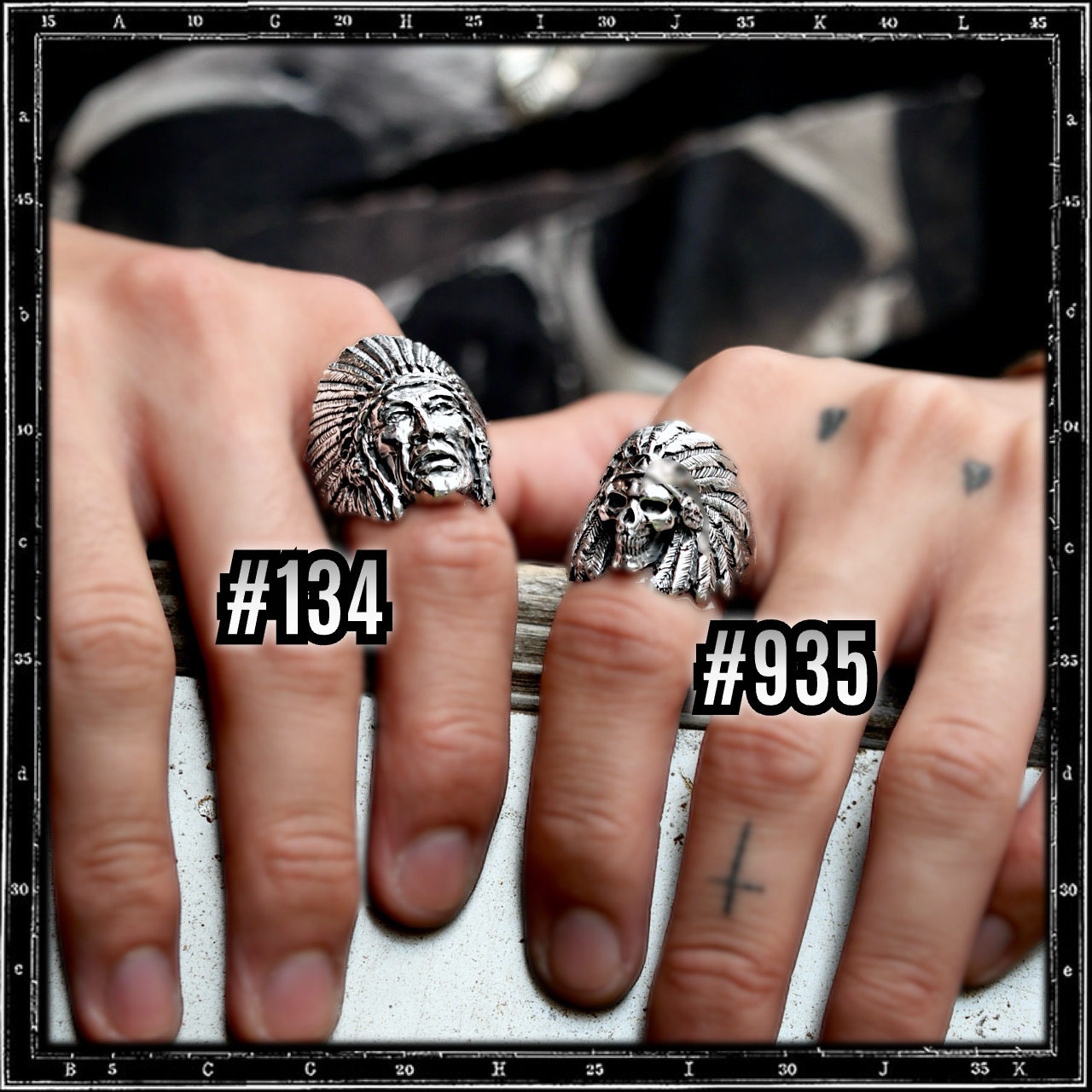 WOUNDED KNEE SKULL RING