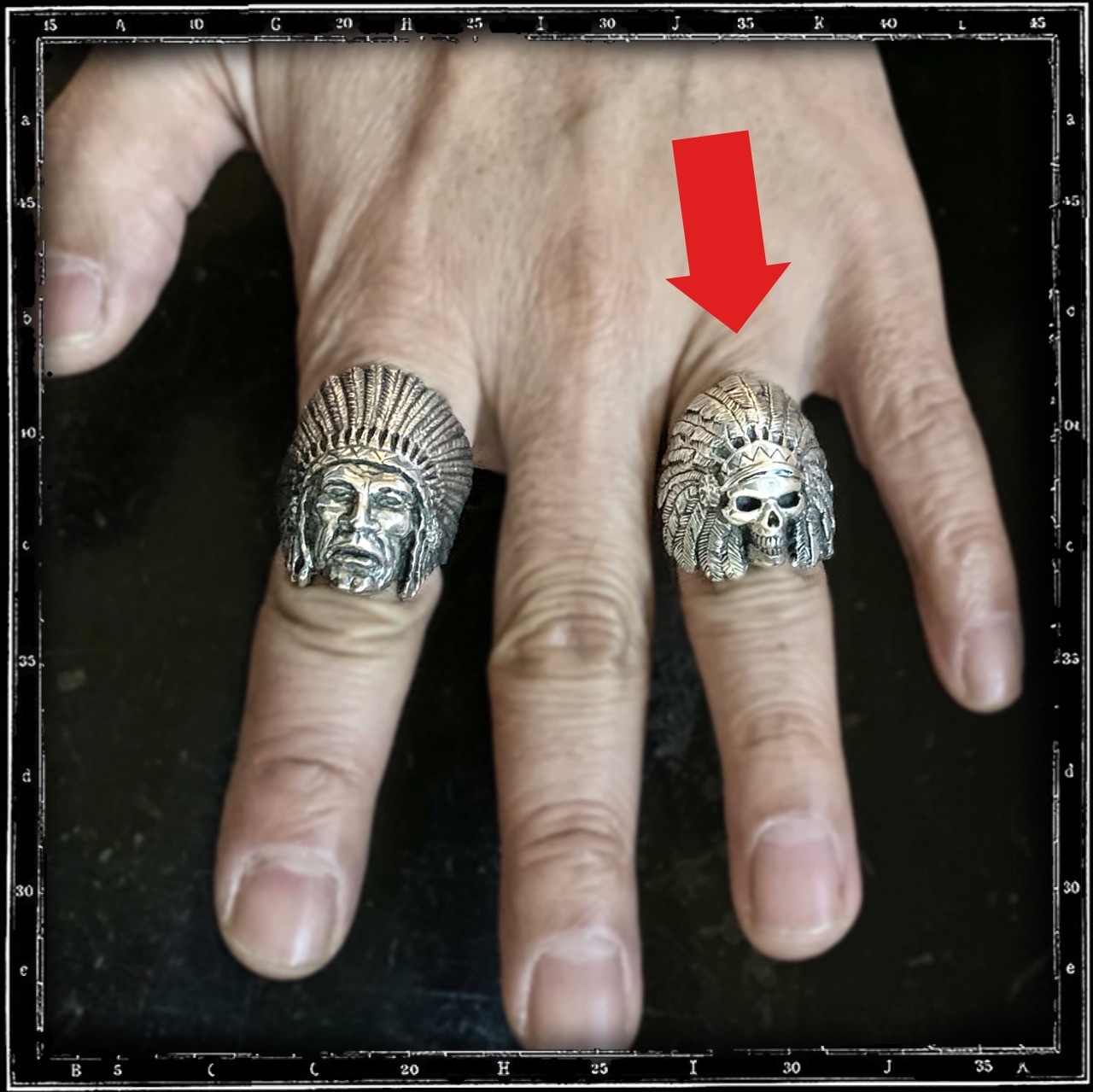 WOUNDED KNEE SKULL RING