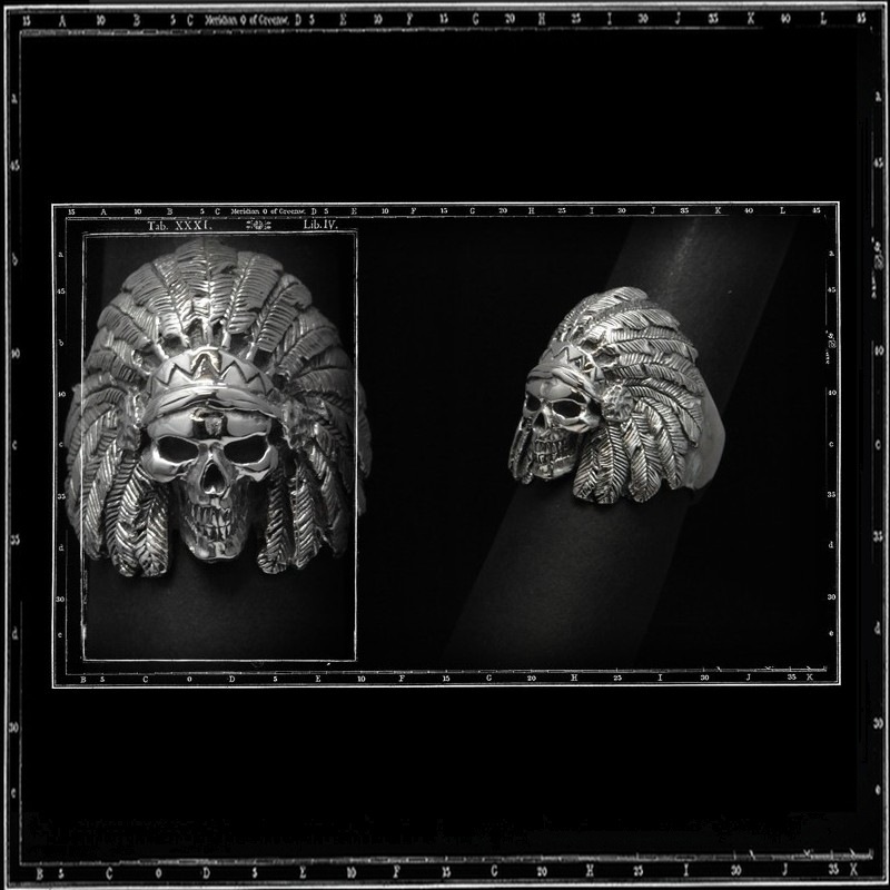 WOUNDED KNEE SKULL RING