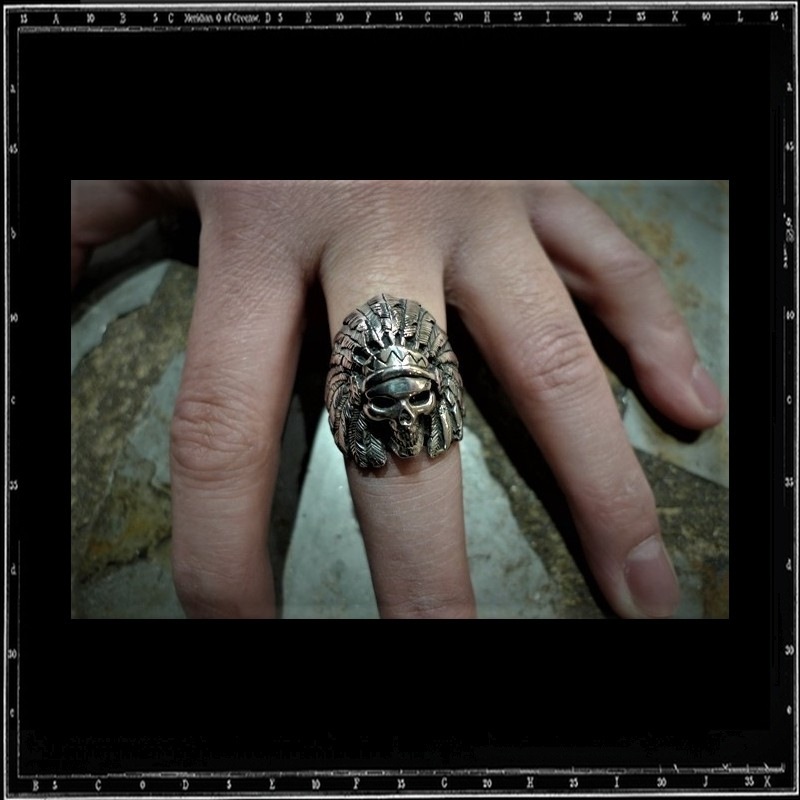 WOUNDED KNEE SKULL RING