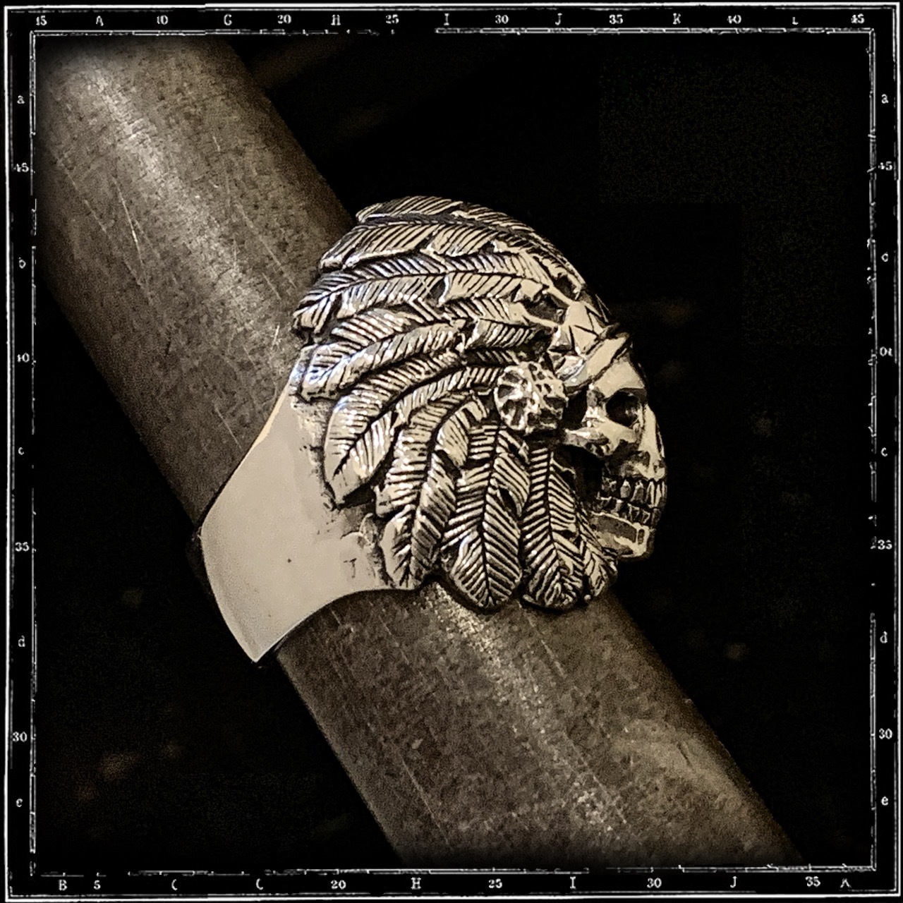 WOUNDED KNEE SKULL RING