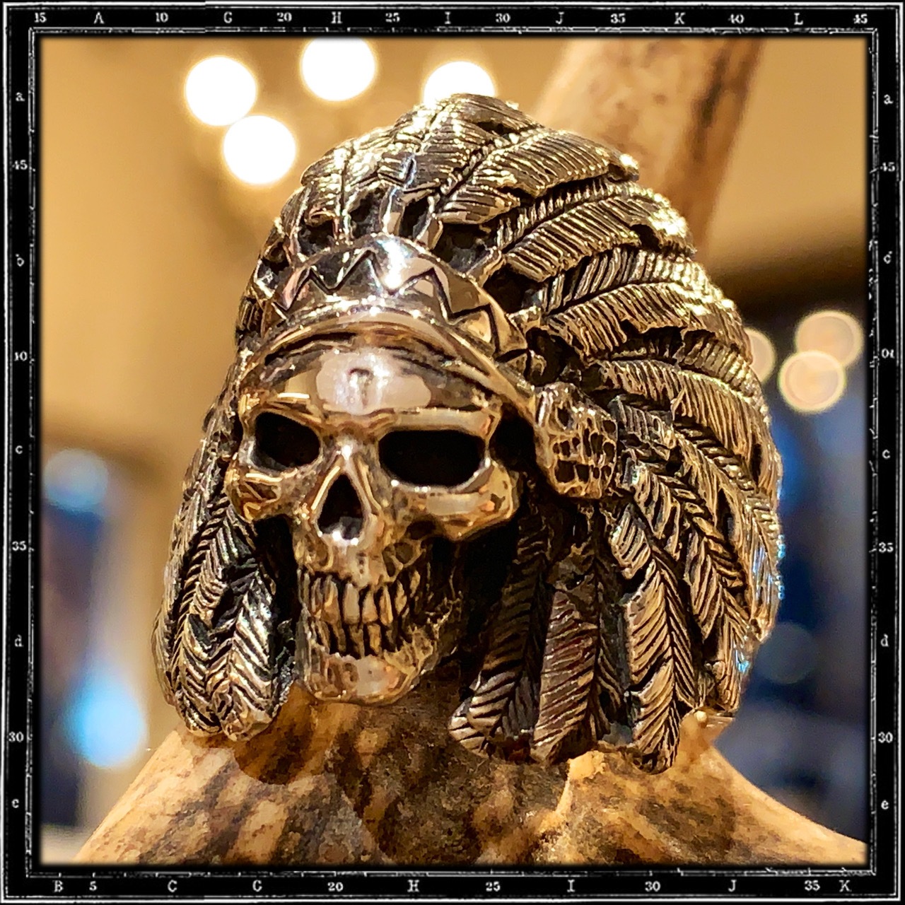 WOUNDED KNEE SKULL RING