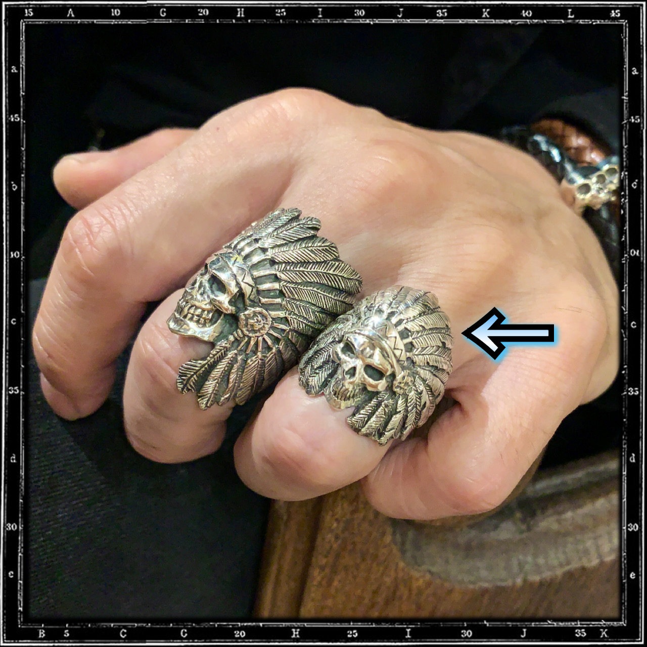 WOUNDED KNEE SKULL RING
