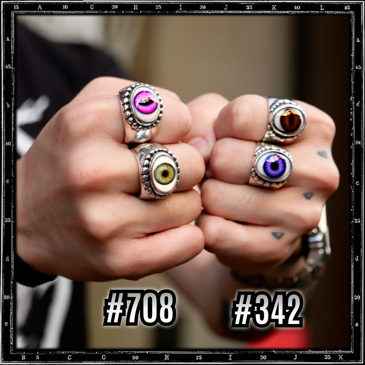 HEAVY BEADED EYE RING
