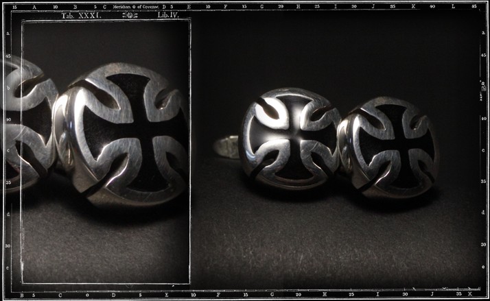 MALTESE CROSS CUFFLINKS - ENAMEL