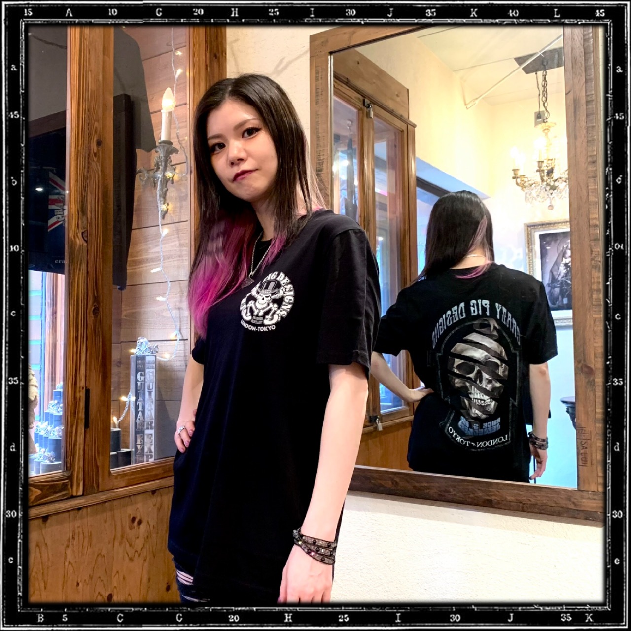 RIBBON SKULL T-SHIRT - BACK PRINT