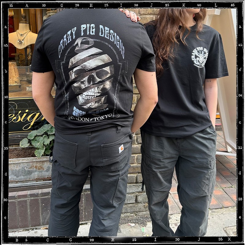 RIBBON SKULL T-SHIRT - BACK PRINT