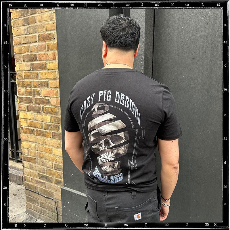 RIBBON SKULL T-SHIRT - BACK PRINT