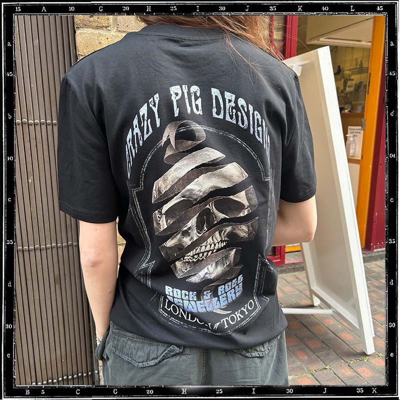 RIBBON SKULL T-SHIRT - BACK PRINT