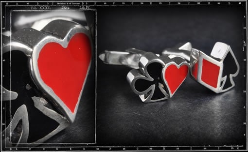 CRAZY PIG Four Aces FOUR ACES RING (RED & BLACK ENAMEL