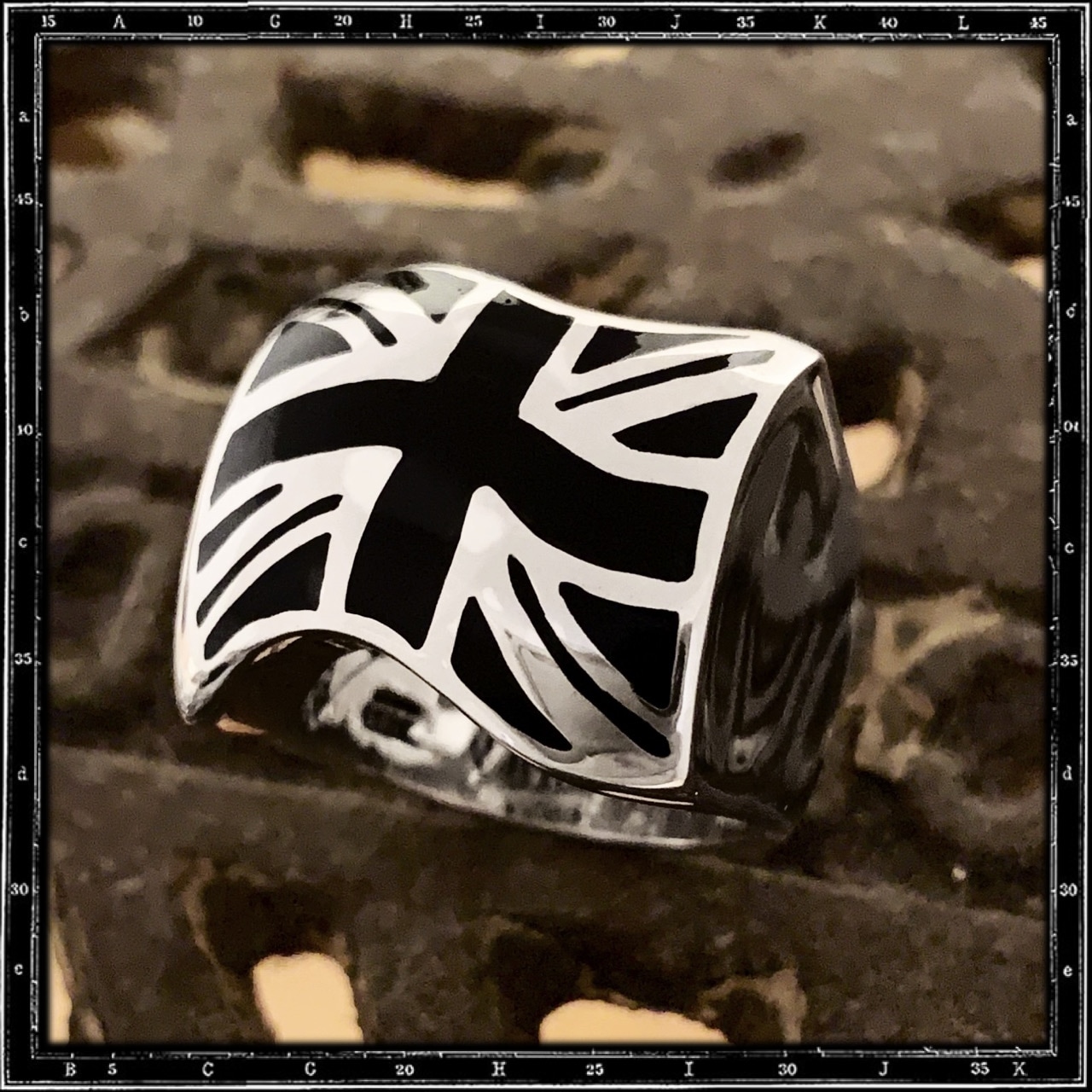 UNION JACK RING - BLACK