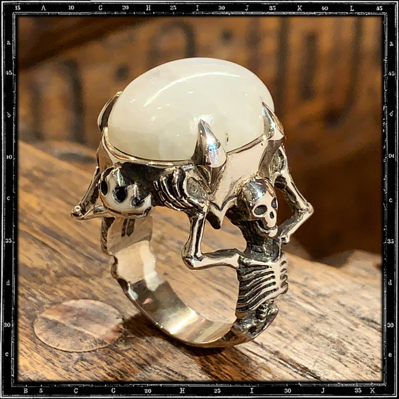 TWIN SKELETON STONE RING