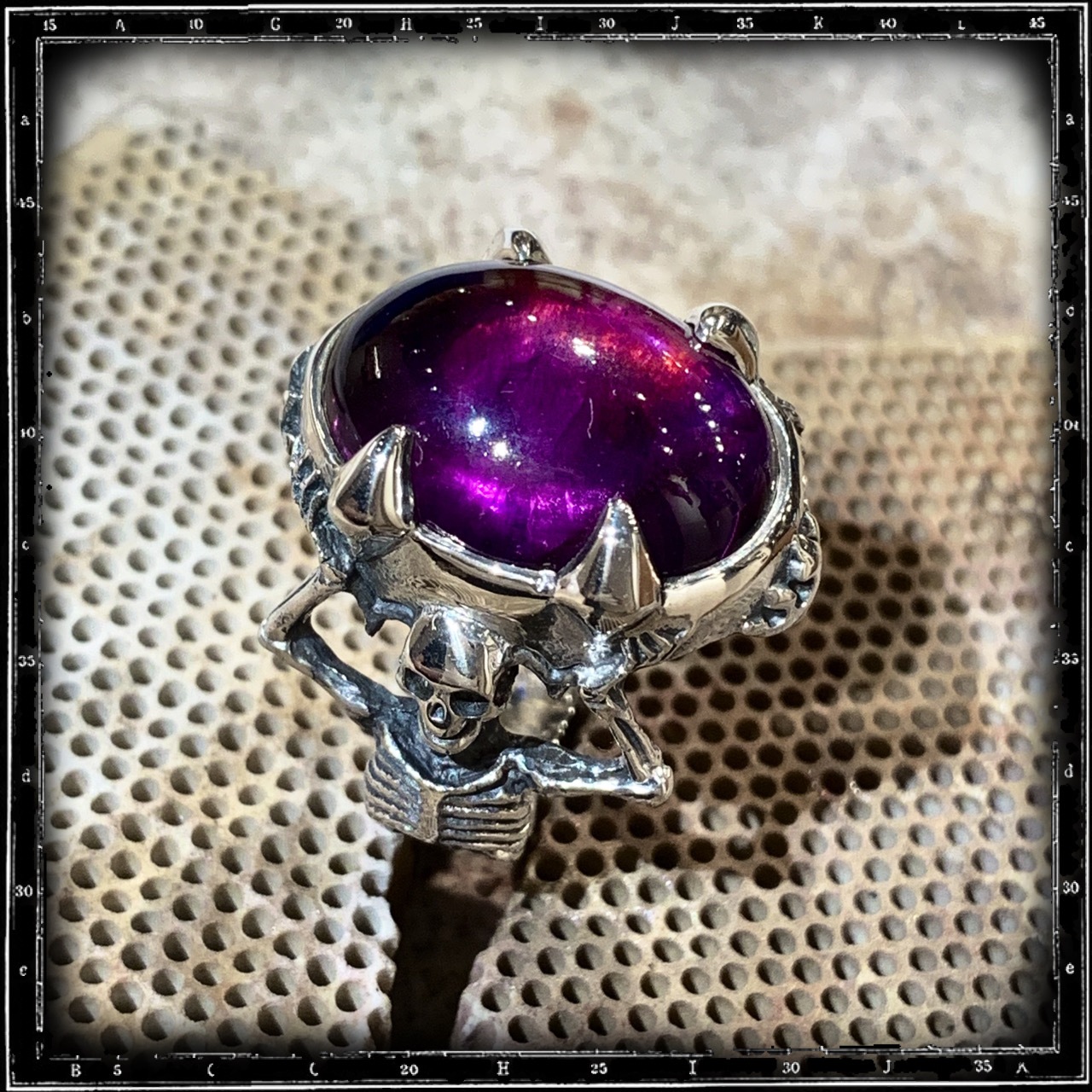 TWIN SKELETON STONE RING