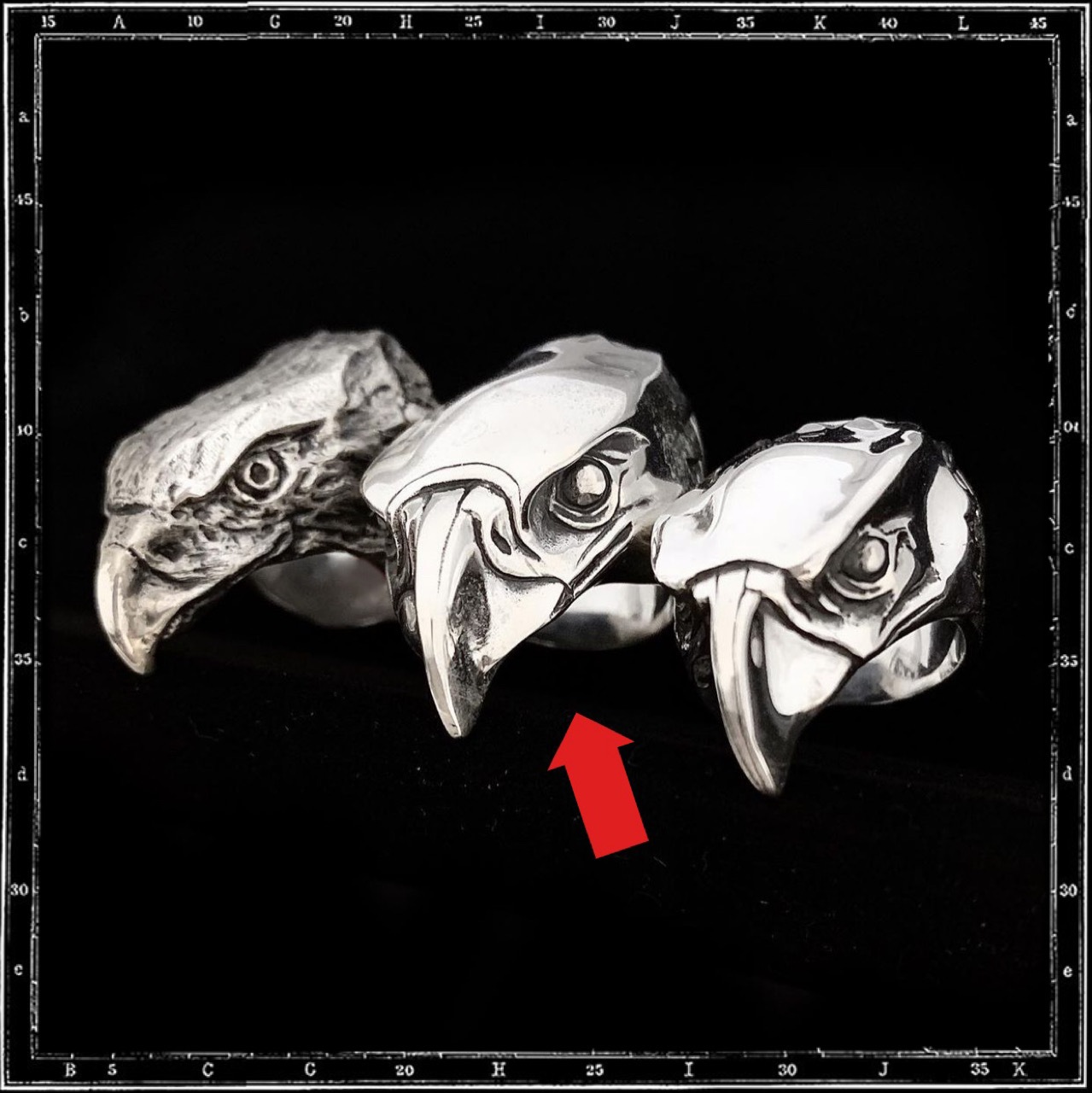 EAGLE HEAD RING - LARGE