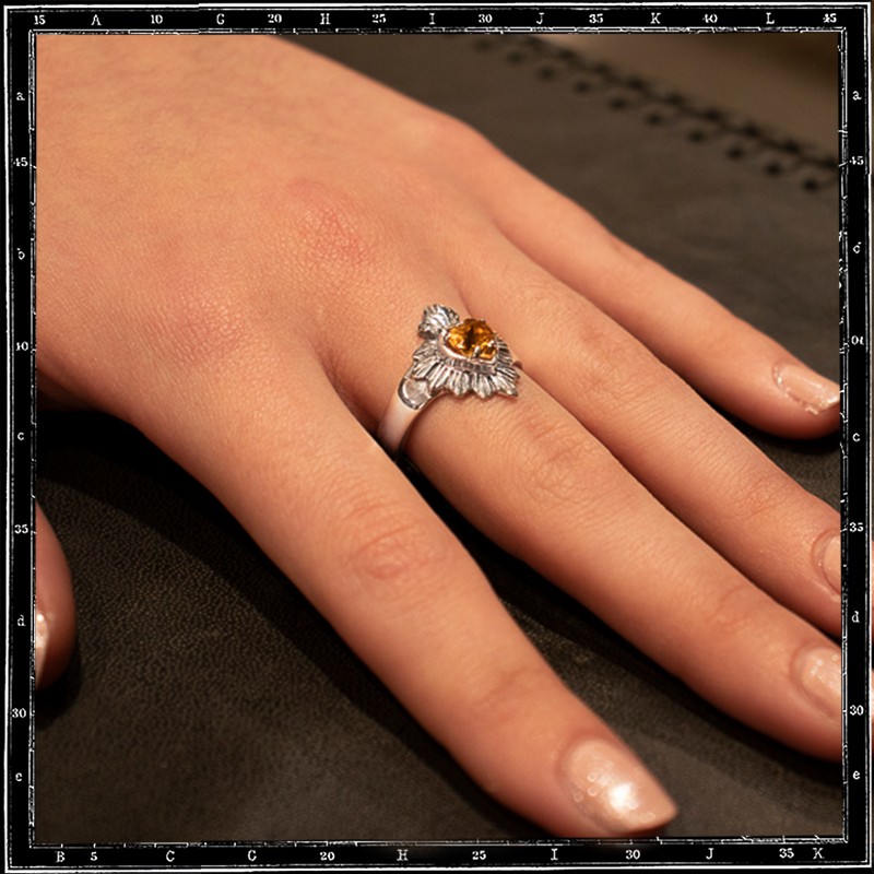 MILAGRO MEXICAN SACRED HEART STONE RING