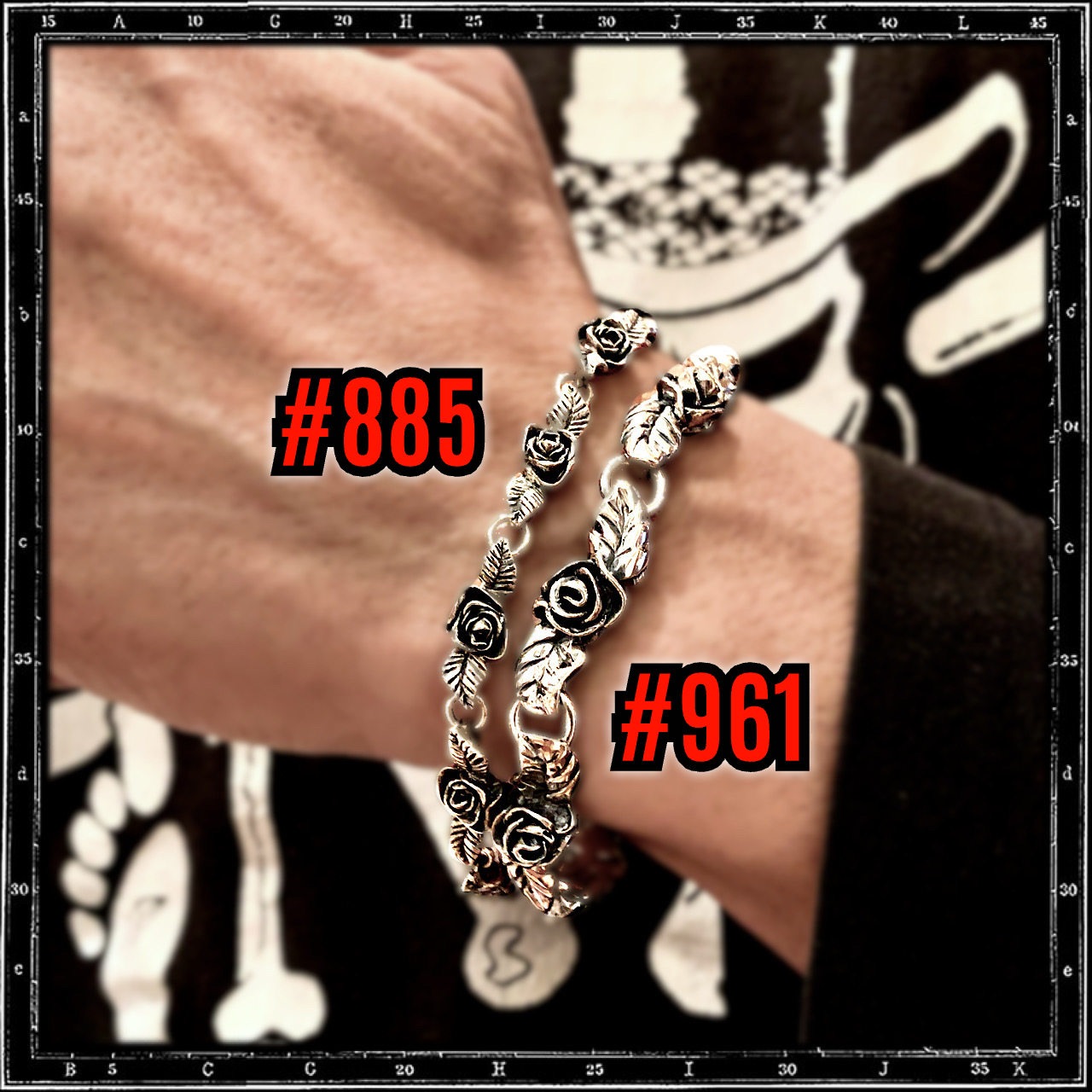 LARGE ROSES & HEARTS BRACELET