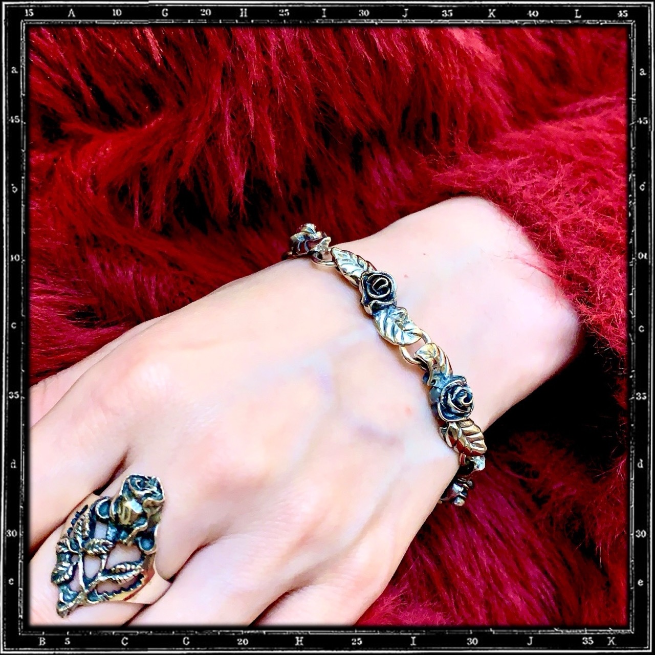 LARGE ROSES & HEARTS BRACELET