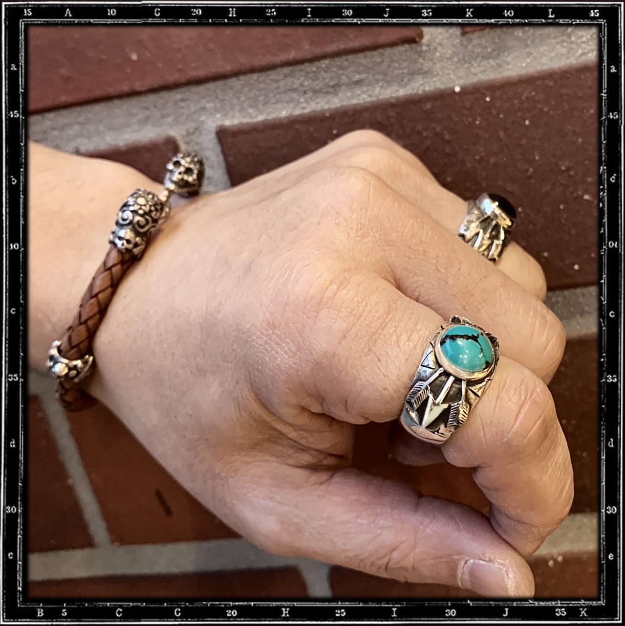 MESCALERO MEXICAN DAY OF THE DEAD SKULL LEATHER BRACELET