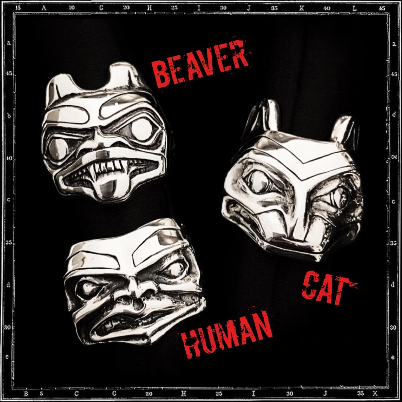 TOTEM FACE RING - HUMAN