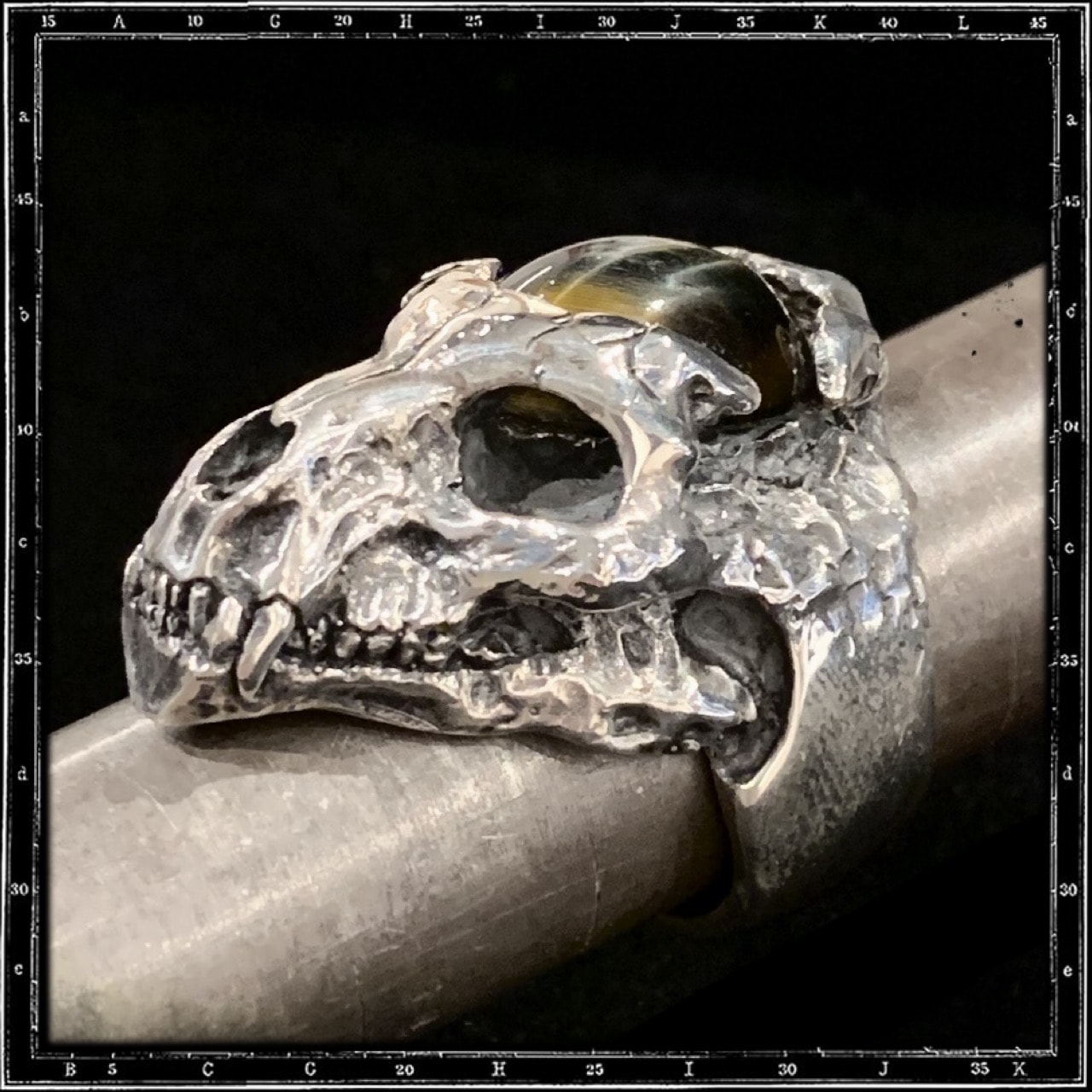 STONE AGE SKULL STONE RING