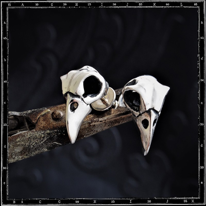 BIRD SKULL STUD EARRING