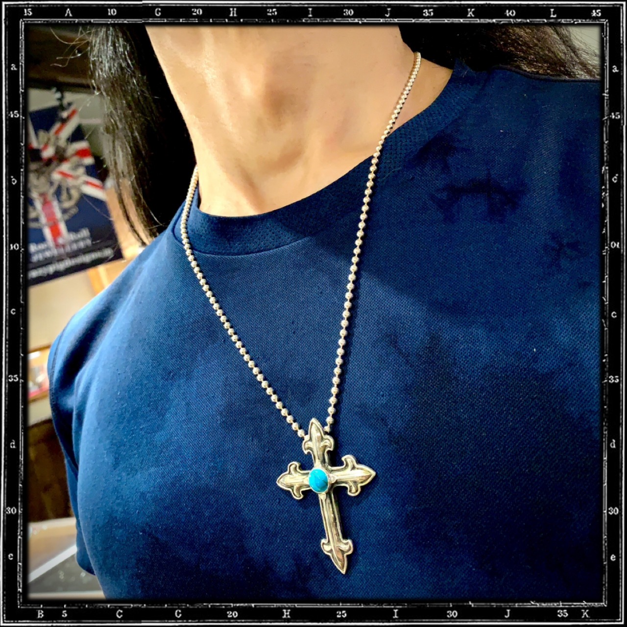 GOTHIC CROSS STONE PENDANT