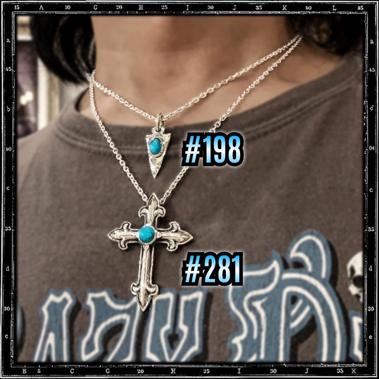 GOTHIC CROSS STONE PENDANT