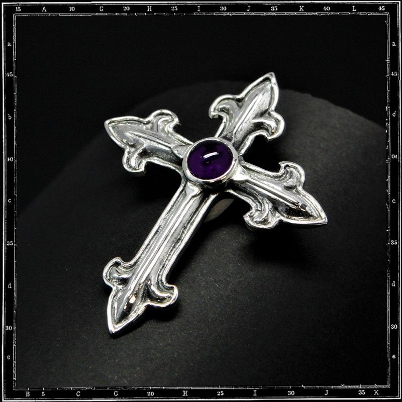 GOTHIC CROSS STONE PENDANT