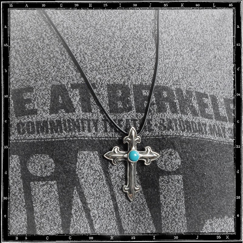 GOTHIC CROSS STONE PENDANT