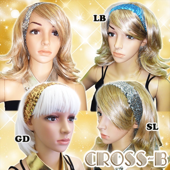 A6682-スパンコールヘアバンド(大) | アクセサリー/ヘアーアクセ