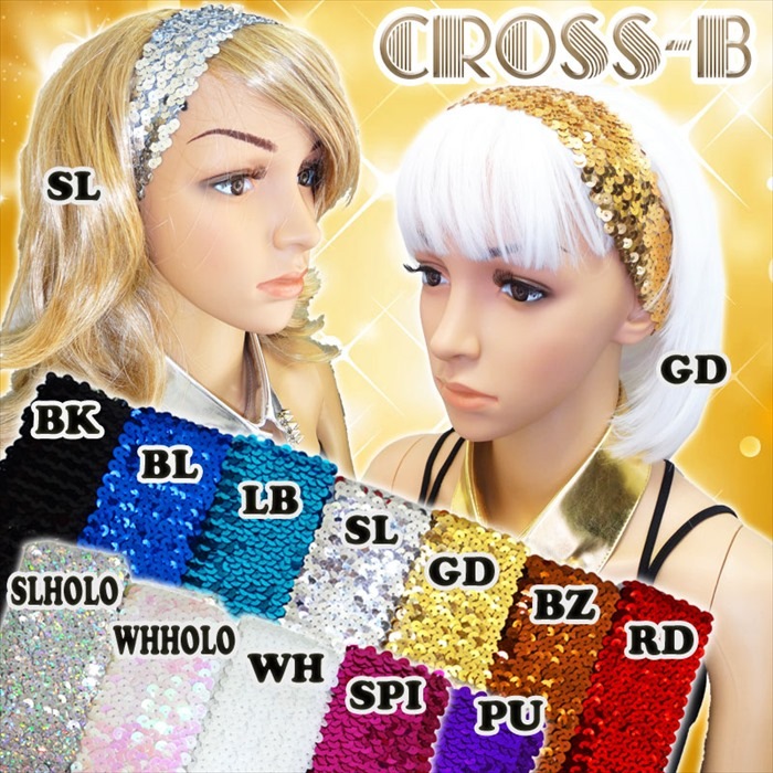 A6682-スパンコールヘアバンド(大) | アクセサリー/ヘアーアクセ