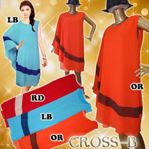 A1036-アシンメトリーバイカラーワンピース|ワンピース