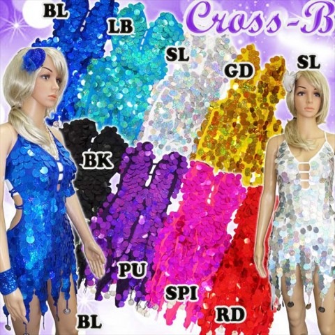 A1610-ホログラムスパン付ヘムラインドレス|ワンピース