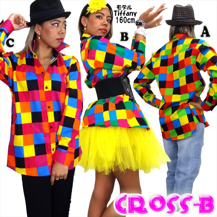 A1908-カラフルブロック柄コットンシャツ | トップス,シャツ/ブラウス