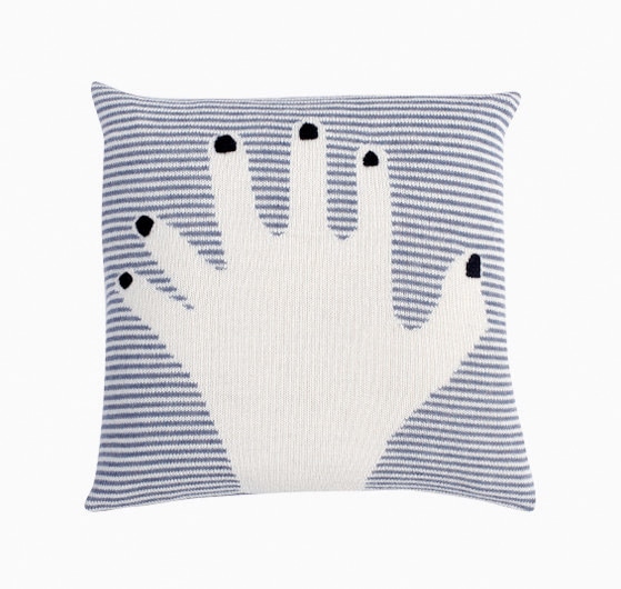 ●LUCKYBOYSUNDAY ラッキーボーイサンデー  fancy finger pillow / dark blue  50×50cm　クッションカバー