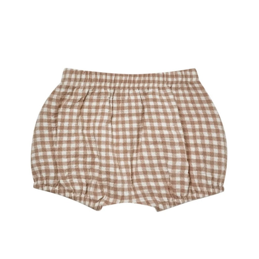 Quincy Mae オーガニックコットン  WOVEN BLOOMERS |HONEY GINGHAM [ネコポス対応可] 60-70/80/90-100/-