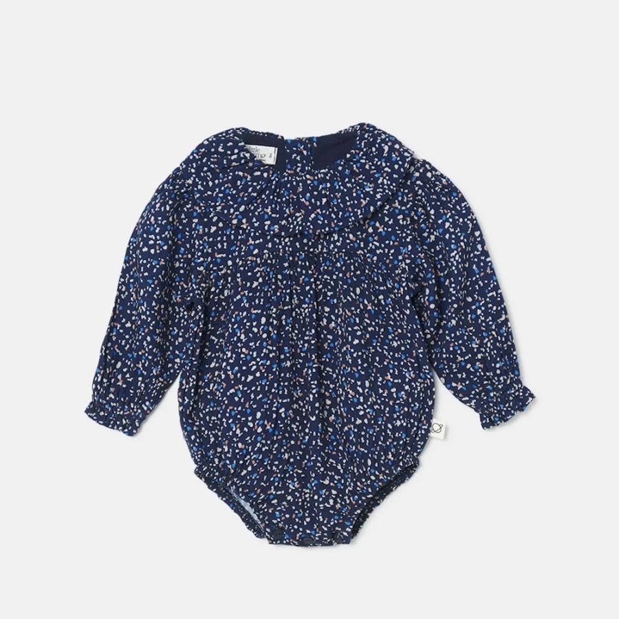 [50%OFF] From spain MY LITTLE COZMO  ROMPER  EMBROIDERY 80/90 CORA112　WHITE NM26S